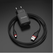 Зарядний пристрій BOROFONE BA20A Sharp USB + cable USB to Micro 5P 10.5 W Black (6931474702135) - Фото