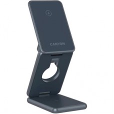 Зарядний пристрій Canyon Foldable wireless charger 15 W 3in1 Metal (CNS-WCS309M) - Фото