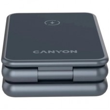 Зарядний пристрій Canyon Foldable wireless charger 15 W 3in1 Metal (CNS-WCS309M) - Фото