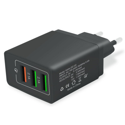 Зарядний пристрій XoKo QC-305 3 USB 5.1 A Black (QC-305-BK)