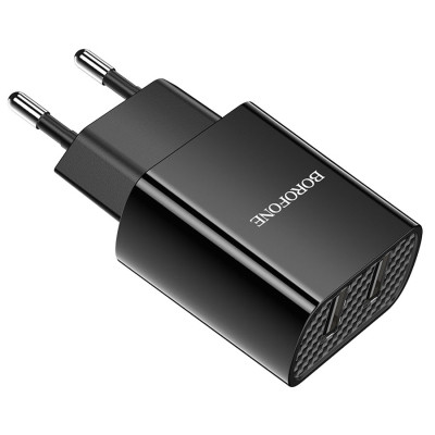 Зарядний пристрій BOROFONE BA53A 2xUSB 10.5 W black (6931474739131)