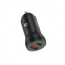 Зарядное устройство XO 1xUSB QC3.0 + 1xUSB-C PD18W black (CC33-BK) - Фото