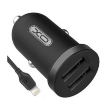 Зарядное устройство XO 2xUSB 2.1A + cable USB to Lightning black (TZ08-L-BK) - Фото