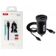 Зарядное устройство XO 2xUSB 2.1A + cable USB to Micro 5P black (TZ08-M-BK) - Фото