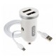 Зарядное устройство XO 2xUSB 2.1A + cable USB to Micro 5P white (TZ08-M-WH)