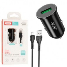 Зарядное устройство XO USB QC3.0 18W + cable USB to Lightning black (TZ12-L-BK) - Фото