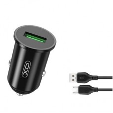 Зарядное устройство XO USB QC3.0 18W + cable USB to Micro 5P black (TZ12-M-BK) - Фото
