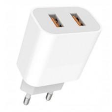 Зарядний пристрій Denmen 2xUSB 2.4 A white (DM-DC05-WH)