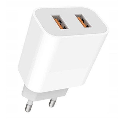 Зарядний пристрій Denmen 2xUSB 2.4 A white (DM-DC05-WH)