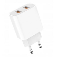 Зарядний пристрій Denmen 2xUSB 2.4 A white (DM-DC05-WH) - Фото