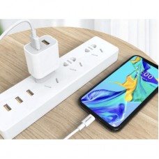 Зарядний пристрій Denmen 2xUSB 2.4 A white (DM-DC05-WH) - Фото