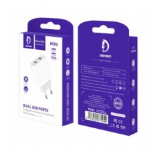 Зарядний пристрій Denmen 2xUSB 2.4 A white (DM-DC05-WH) - Фото
