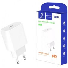 Зарядное устройство Denmen USB-C PD20W 3.6A white (DM-DC06-WH) - Фото