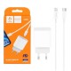 Зарядное устройство Denmen USB-C PD20W 3.6A + cable USB-C to Lightning white (DM-DC06L-WH)