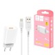 Зарядний пристрій Denmen 1xUSB 2.4 A + cable USB to Lightning white (DC01L-WH)