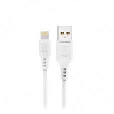Зарядний пристрій Denmen 1xUSB 2.4 A + cable USB to Lightning white (DC01L-WH) - Фото