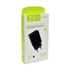 Зарядное устройство Denmen 2xUSB 2.1A black (DC02-BK) - Фото