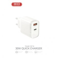 Зарядное устройство XO 1xUSB-C PD30W + 1xUSB QC3.0 (XO-QC16) - Фото