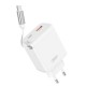 Зарядное устройство XO 1xUSB-C + 1xUSB QC30W GaN + cable USB-C to USB-C white (XO-CE31)