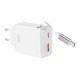 Зарядное устройство XO 1xUSB-C + 1xUSB QC30W GaN + cable USB-C to USB-C white (XO-CE31) Зарядное устройство XO 1xUSB-C + 1xUSB QC30W GaN + cable USB-C to USB-C white (XO-CE31)
