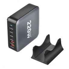 Зарядное устройство XoKo 1xUSB-С PD100W + 1xUSB-С PD45W + 2xUSB-С PD20W + 2xUSB QC18W 220W GaN (QC-220) - Фото