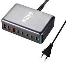 Зарядное устройство XoKo 2xUSB-С PD100W + 3xUSB-С PD65W + 3xUSB QC18W 440W GaN (QC-400) - Фото
