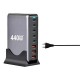 Зарядное устройство XoKo 2xUSB-С PD100W + 3xUSB-С PD65W + 3xUSB QC18W 440W GaN (QC-400)