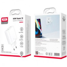 Зарядное устройство XO 2xUSB-C PD65W + 1xUSB 45W white (СE04-WH) - Фото