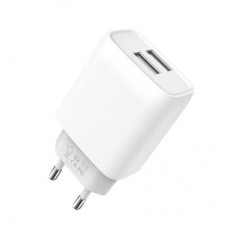 Зарядное устройство XO 2xUSB 2.4A + cable USB to Micro 5P white (L57-M-WH) - Фото