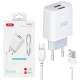 Зарядное устройство XO 2xUSB 2.4A + cable USB to Micro 5P white (L57-M-WH) Зарядное устройство XO 2xUSB 2.4A + cable USB to Micro 5P white (L57-M-WH)