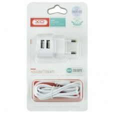 Зарядное устройство XO 2xUSB 2.4A + cable USB to Micro 5P white (L62-M-WH) - Фото
