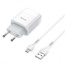 Зарядний пристрій HOCO C72A USB + cable USB to USB-C 10.5 W White (Hoco C72AW/Tc) - Фото
