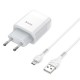 Зарядний пристрій HOCO C72A USB + cable USB to USB-C 10.5 W White (Hoco C72AW/Tc)