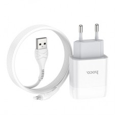 Зарядний пристрій HOCO C72A USB + cable USB to USB-C 10.5 W White (Hoco C72AW/Tc) - Фото