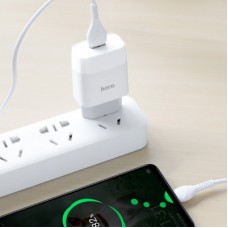 Зарядний пристрій HOCO C72A USB + cable USB to USB-C 10.5 W White (Hoco C72AW/Tc) - Фото