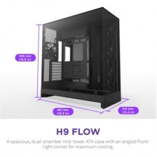 Корпус NZXT H9 Flow Dual-Chamber All Black (CM-H92FB-01) - Фото