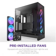 Корпус NZXT H9 Flow RGB Dual-Chamber All Black (CM-H92FB-R1) - Фото
