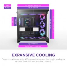 Корпус NZXT H9 Flow RGB Dual-Chamber All Black (CM-H92FB-R1) - Фото