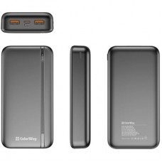 Батарея універсальна ColorWay 20 000 mAh Portable Charger (USB/QC3.0 + USB-C/PD/22.5W) Black - Фото