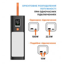 Батарея універсальна Sigma X-power SI20A9QLX 20000 mAh, PD/100W, LED, flashlight, cable 100w, black - Фото