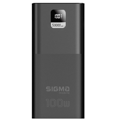 Батарея універсальна Sigma X-power SI50A6QLX 50000 mAh, PD/100W, LED, cable 100w, black (4827798741313)