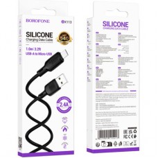 Дата кабель USB 2.0 AM to USB-C 1.0m 60 W silicone black BOROFONE (6941991115455) Дата кабель USB 2.0 AM to USB-C 1.0m 60 W silicone black BOROFONE (6941991115455) - Фото