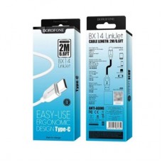 Дата кабель USB 2.0 AM to USB-C 2.0m 2.4 A white BOROFONE (6957531090021) - Фото