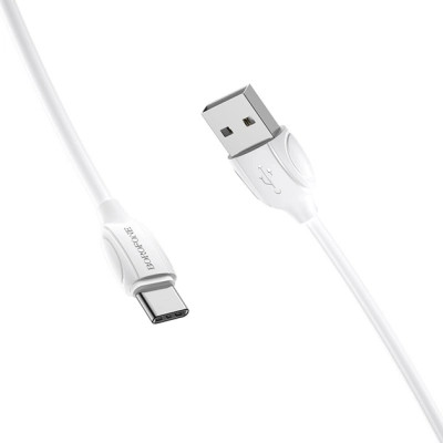 Дата кабель USB 2.0 AM to USB-C 1.0m 3A white BOROFONE (6931474701800)