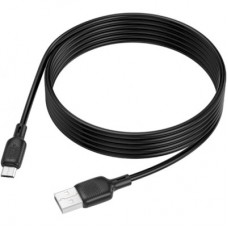Дата кабель USB 2.0 AM to Micro 5P 2.0m Lenny silicone BX113 black BOROFONE (6941991115493) - Фото