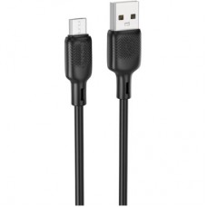 Дата кабель USB 2.0 AM to Micro 5P 2.0m Lenny silicone BX113 black BOROFONE (6941991115493) - Фото