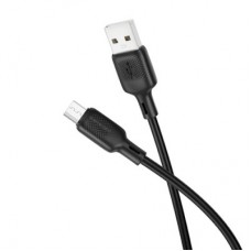 Дата кабель USB 2.0 AM to Micro 5P 2.0m Lenny silicone BX113 black BOROFONE (6941991115493) - Фото