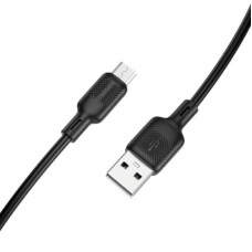 Дата кабель USB 2.0 AM to Micro 5P 2.0m Lenny silicone BX113 black BOROFONE (6941991115493) - Фото