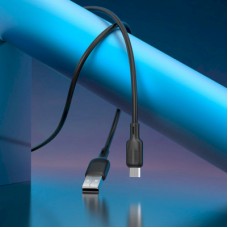 Дата кабель USB 2.0 AM to Micro 5P 2.0m Lenny silicone BX113 black BOROFONE (6941991115493) - Фото