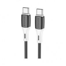 Дата кабель USB-C to USB-C 1.0m 3A 60 W silicone black BOROFONE (6974443384802) - Фото